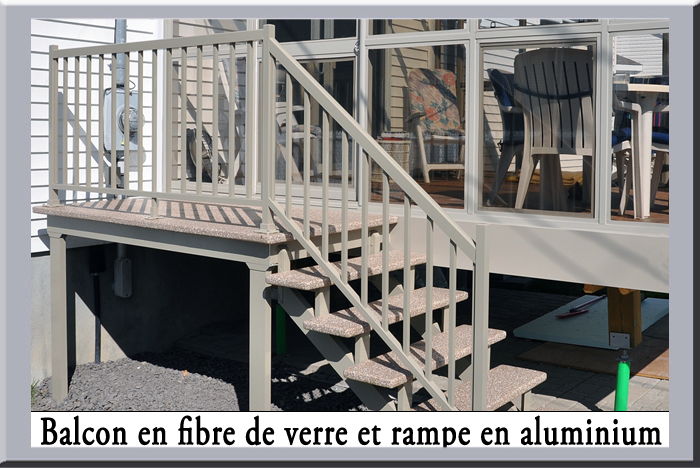 Fiberglass balcony and aluminum railing at Mercier